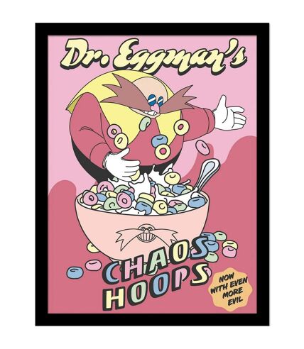 Sonic The Hedgehog Chaos Hoops Doctor Eggman Framed Poster (Pink/Multicolored) (40cm x 30cm) - UTPM8663