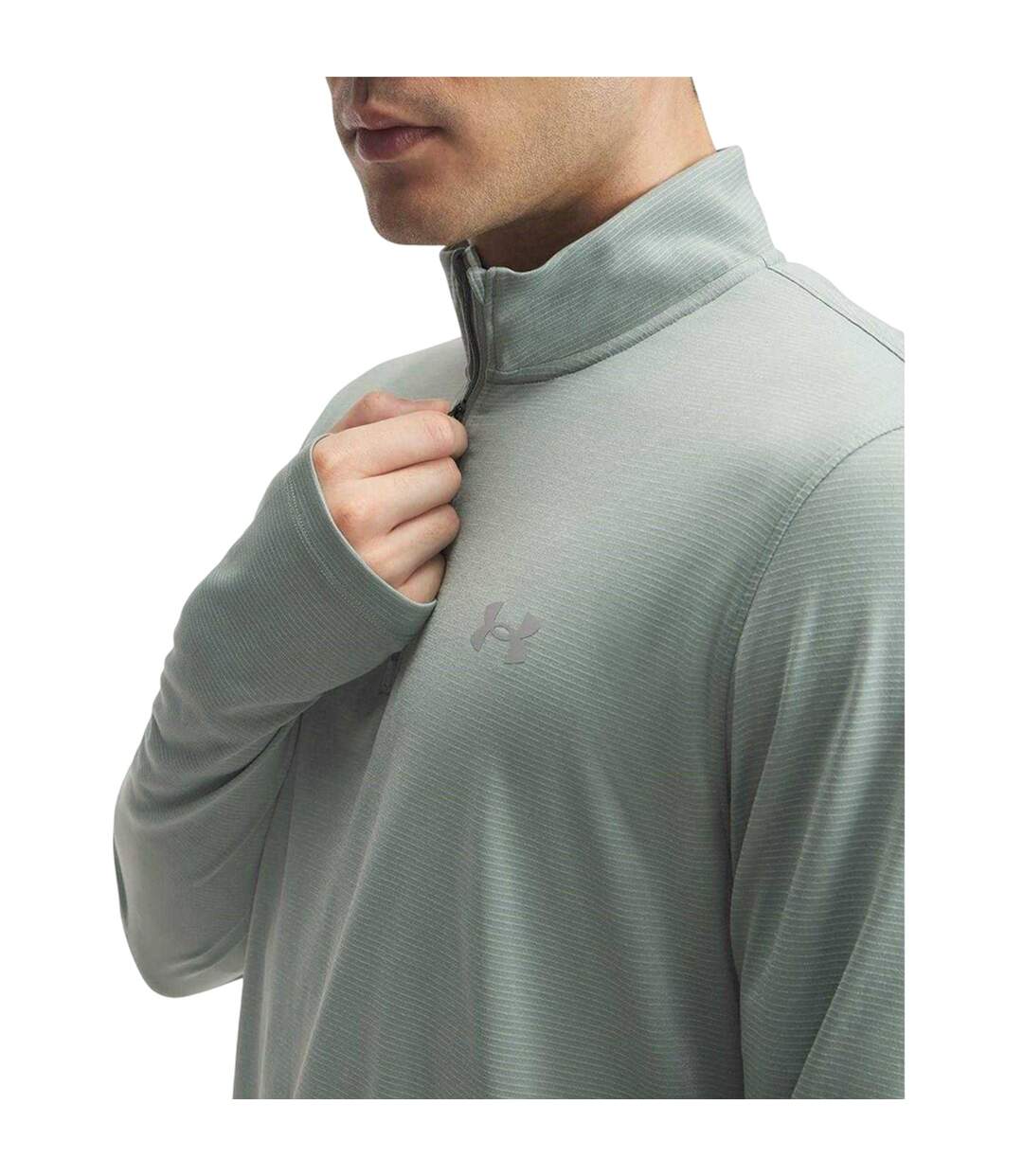 Mens Launch Quarter Zip Track Top Green Under Armour-3