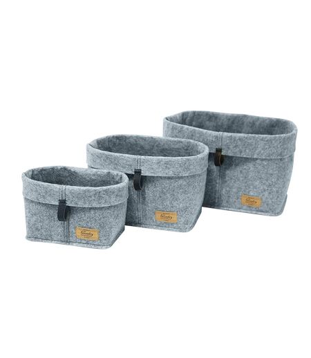 Lot de 3 Corbeilles feutre Feli - Gris