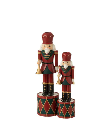 Bougeoir de Noël Casse-Noisette 25cm Rouge