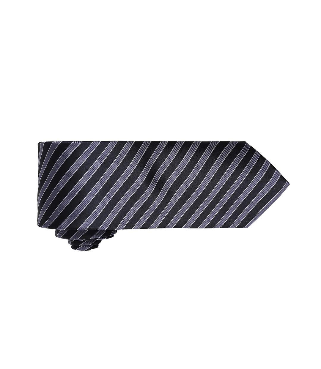 Cravate Rayée Homme Taille Unique Noir Gris Foncé Premier-2