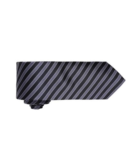 Cravate Rayée Homme Taille Unique Noir Gris Foncé Premier