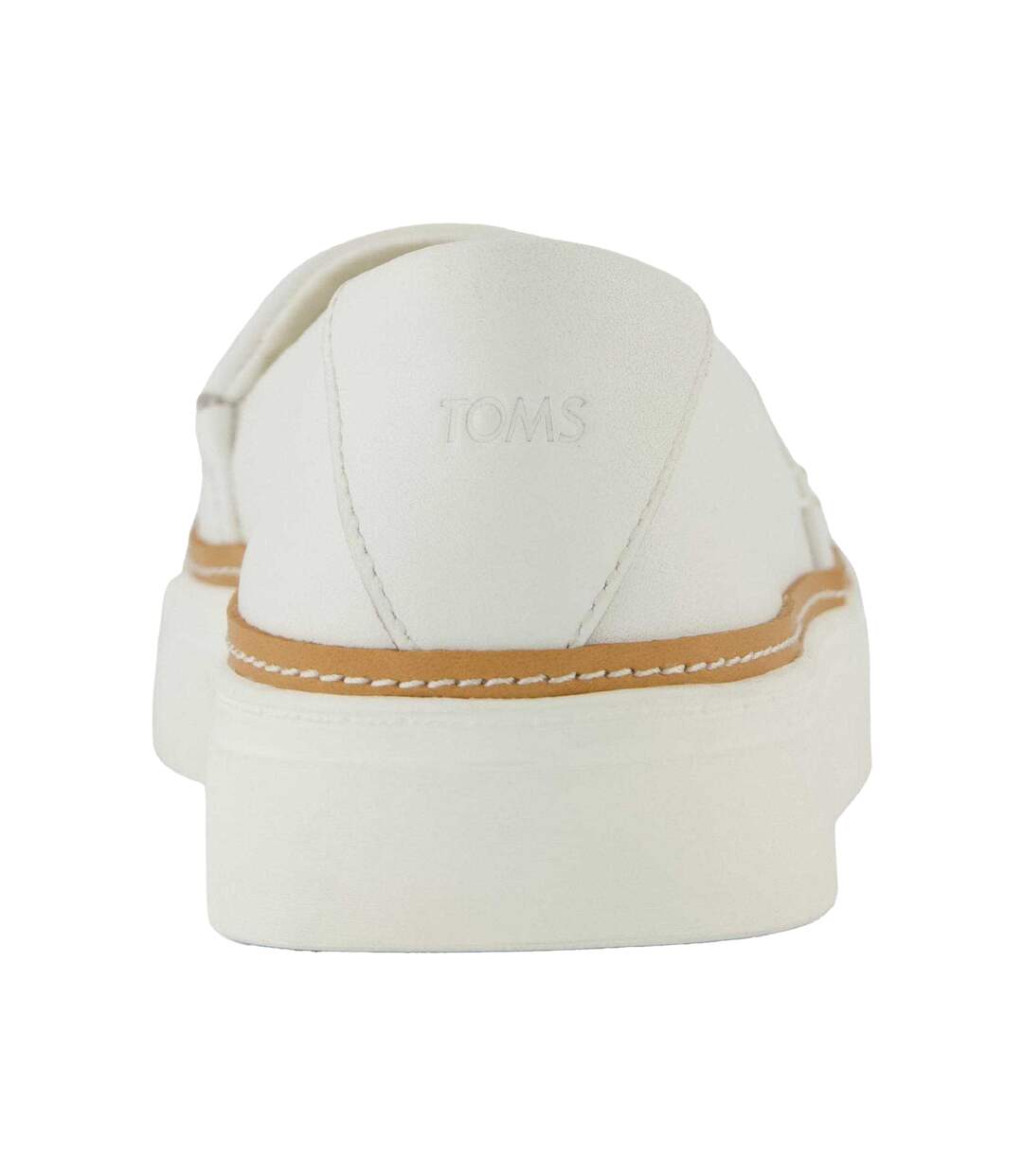 Womens/ladies Kameron Leather Slip-on Shoes White Toms-2