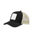 Unisex Adult 5 Panel Appliqué Patch Trucker Cap Black Stone Beechfield-2