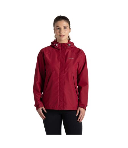 Veste Imperméable Unie À Capuche Ossus Femme Rouge Bordeaux Craghoppers