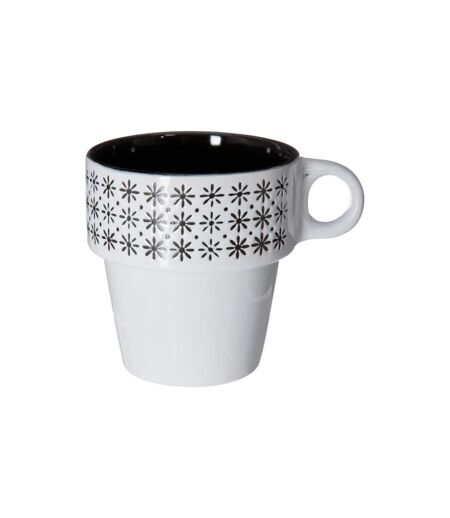 Lot de 6 Mugs sur Rack Ethnik 26cl Noir & Blanc