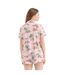 Womens/ladies Short Pyjama Set Pink Multicoloured Chelsea Peers-3