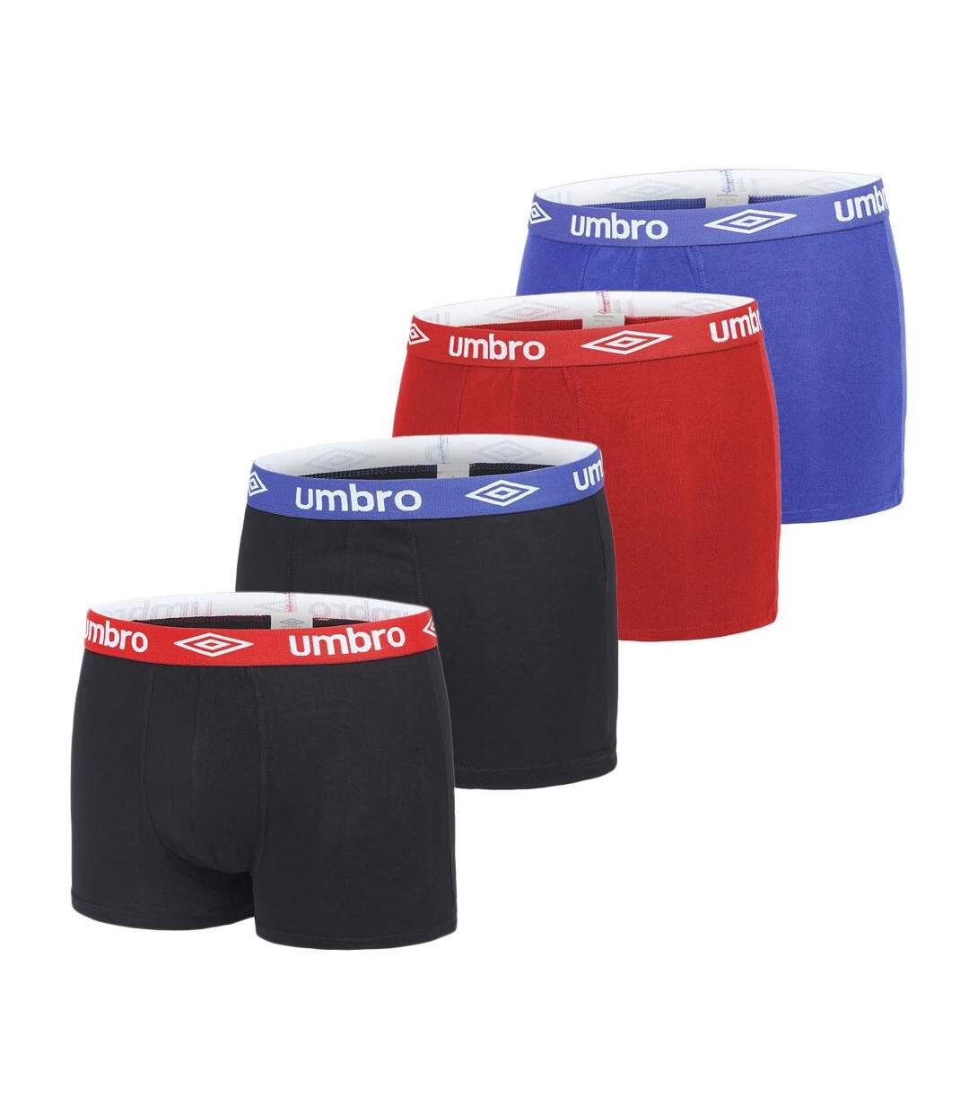 Lot de 4 boxer noir/bleu/rouge homme umbro bcx4-1