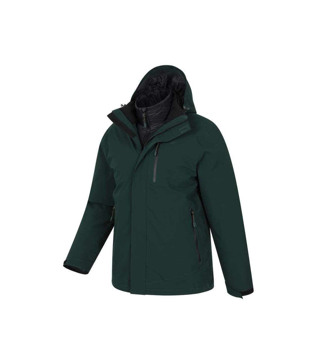 Veste Imperméable Motif/style 3-en-1 Sycamore Homme Vert Foncé Mountain Warehouse-4