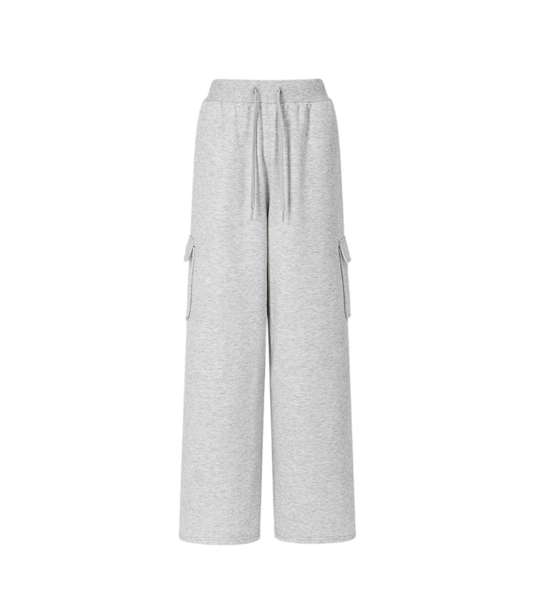 Pantalon De Jogging À Poches Femme Blanc Cassé Chiné Chiné Slazenger-1