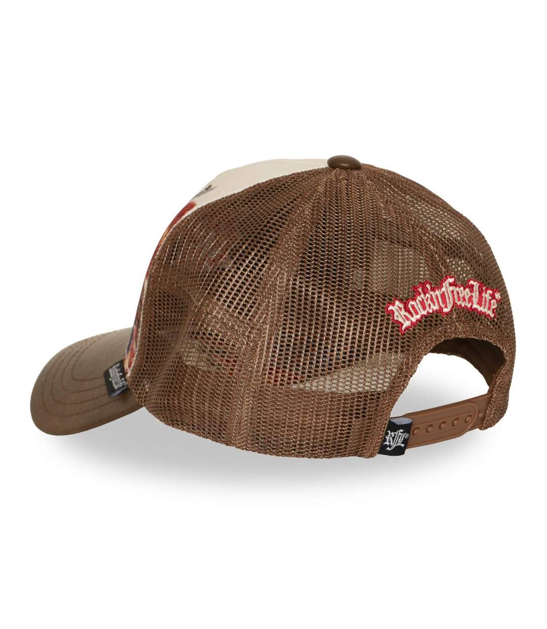 Casquette trucker imprimée filet logo brodé visière simili Kado Rock'n Free Life-5