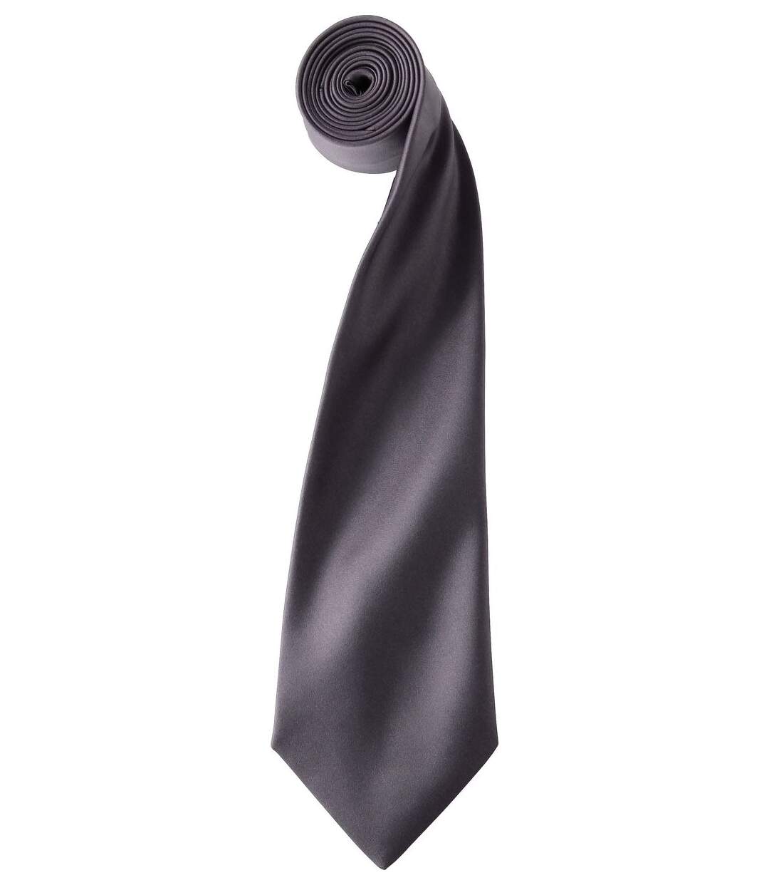 Cravate satin unie - PR750 - gris foncé-1