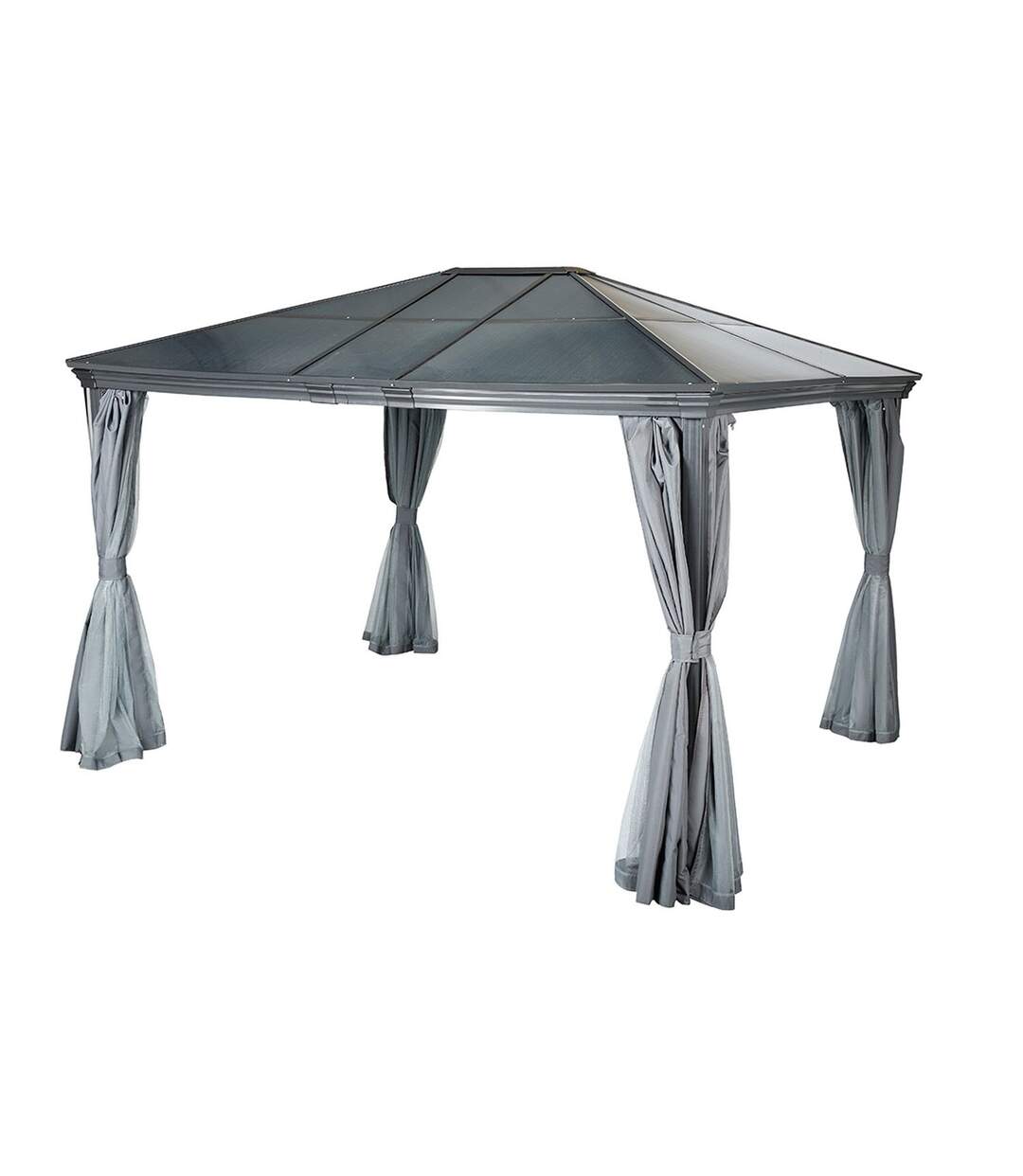 Pergola Belize en aluminium et polycarbonate - L. 360 x 300 cm - Graphite-1