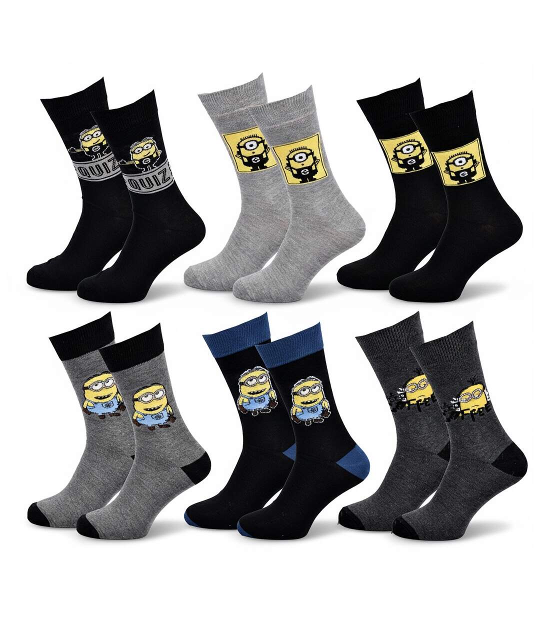 Minions - Chaussettes Homme Licence Pack de 6 MIX SURPRISE-1