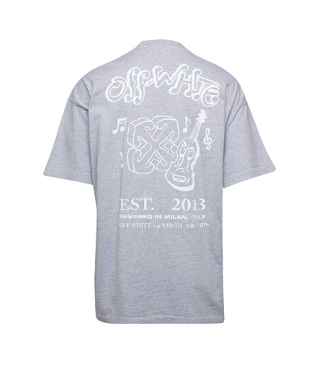 T-shirt Motif/style Imprimé Graphique Hl_music Homme Gris Blanc Off White