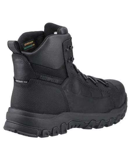 Mens Threshold Rebound Grain Leather Composite Toecap Safety Boots Black Caterpillar