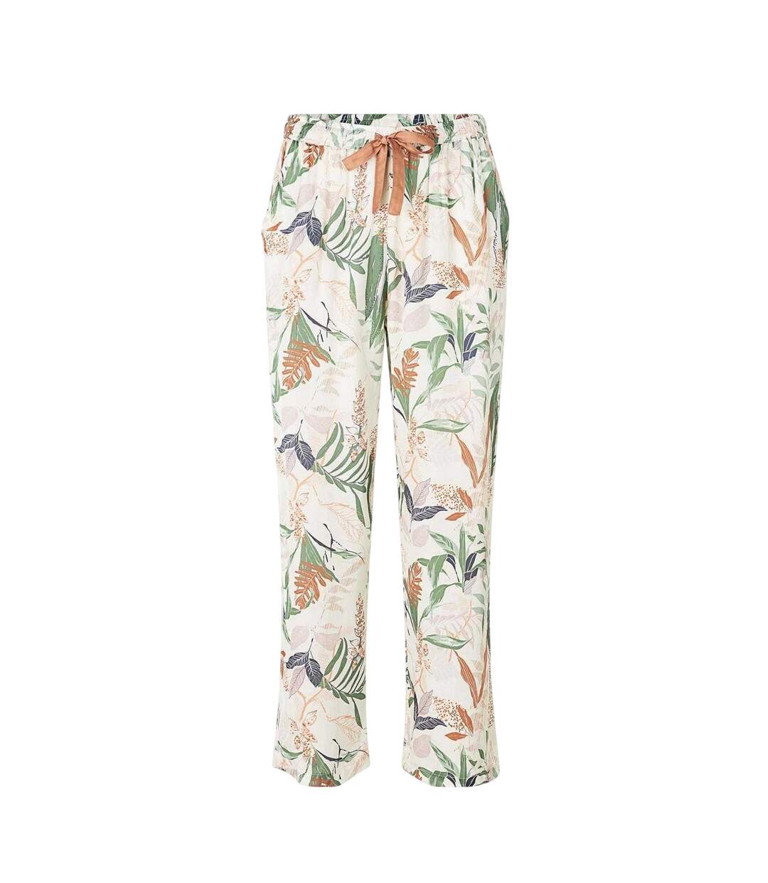 Womens/ladies Katrina Leaf Print Pyjama Bottoms Snow White CCDK Copenhagen-1