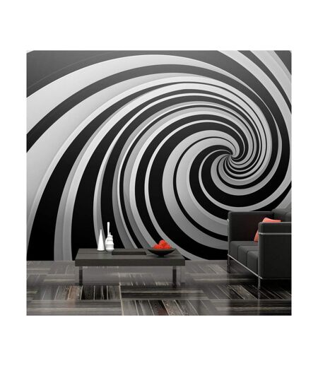 Papier Peint XXL Black & White Swirl 270x550cm