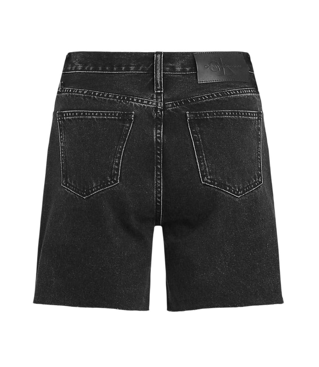Womens/ladies Denim 5 Pockets Shorts Black Denim Calvin Klein-2