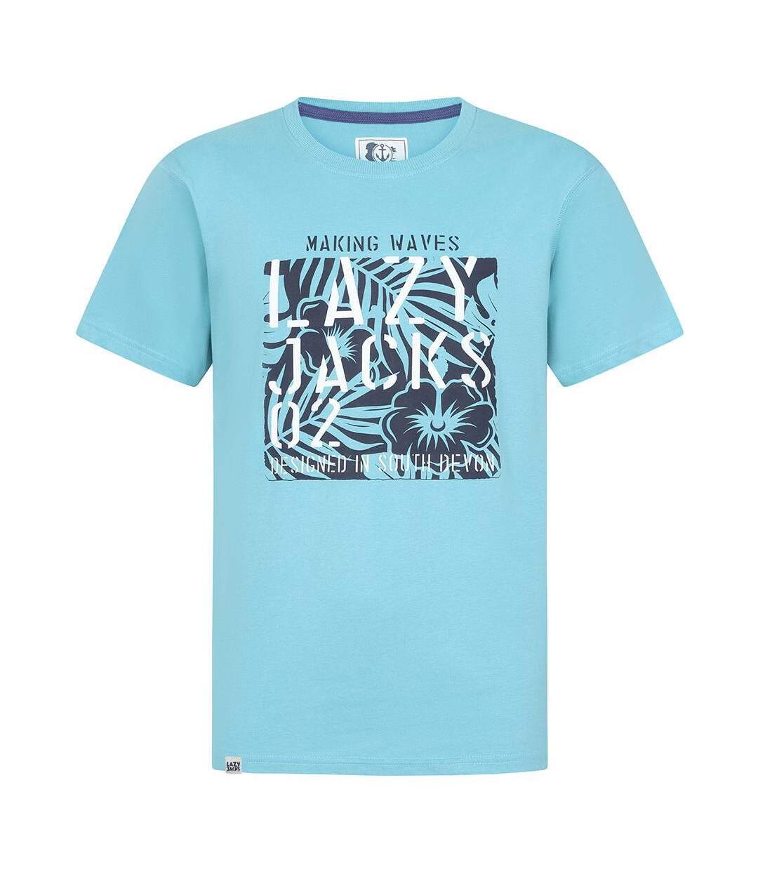T-shirt Motif/style Imprimé Homme Turquoise Vif Lazy Jacks-1