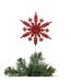 Cimier de Sapin Pailleté Flocon 23cm Rouge-2