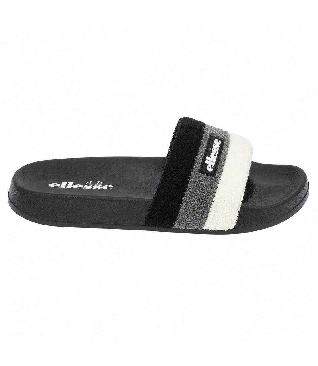 Claquettes Motif/style Triple Rayures Homme Noir Gris Ellesse-1