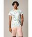 T-shirt en coton à manches courtes avec poche poitrine et motif tropical CARIBANO-1