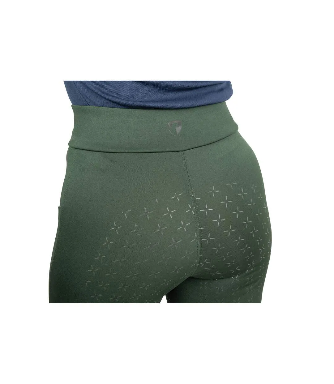 Womens/ladies Melton Horse Riding Tights Forest Green Hy-4