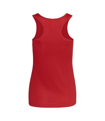 Just Cool Girlie Fit Sports Ladies Vest / Tank Top (Fire Red)