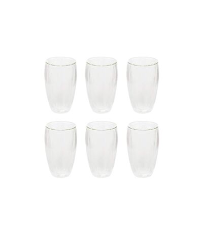 Lot de 6 Mugs Striés Cléa 35cl Transparent