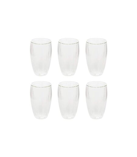 Lot de 6 Mugs Striés Cléa 35cl Transparent