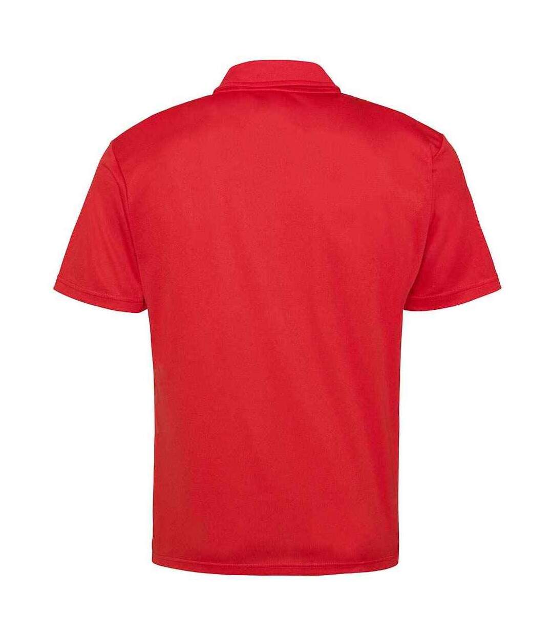 Mens moisture wicking polo shirt fire red AWDis Cool