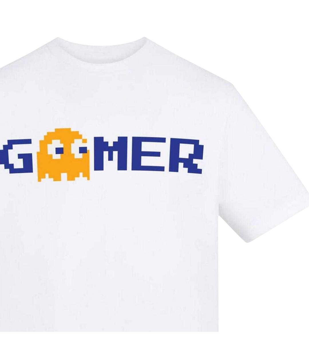 Unisex Adult Gamer T-shirt White Pac-Man-3