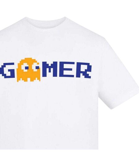 Unisex Adult Gamer T-shirt White Pac-Man