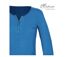 MAYFLOWER NOVICE2 – Tee-shirt manches longues bleu col tunisien satin pour un style chic et fluide-4
