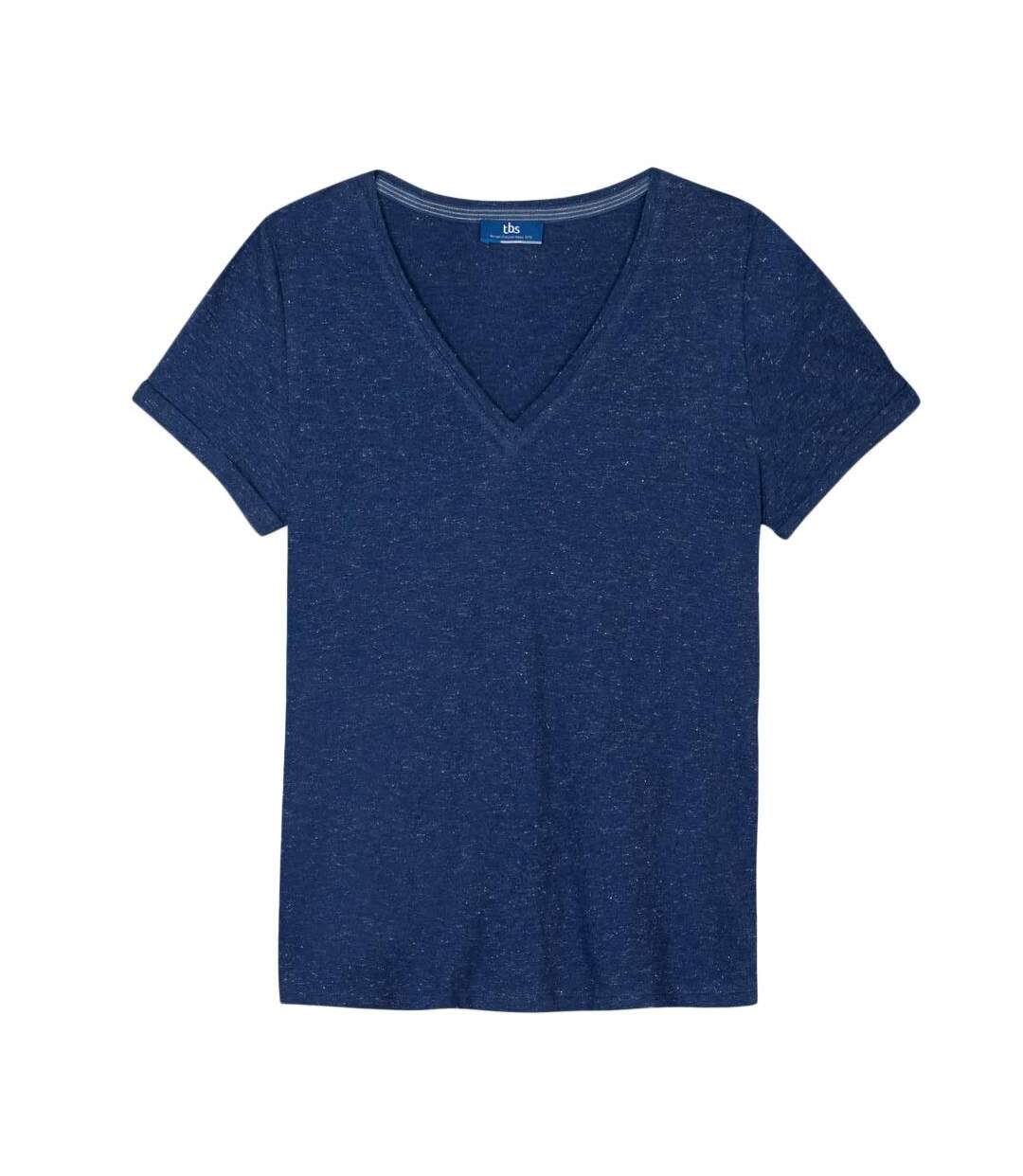 T-shirt bleu femme tbs adinatee 29418 - l-1