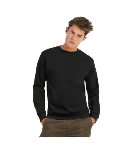 B&C Mens Crew Neck Sweatshirt Top (Black) - UTBC1297
