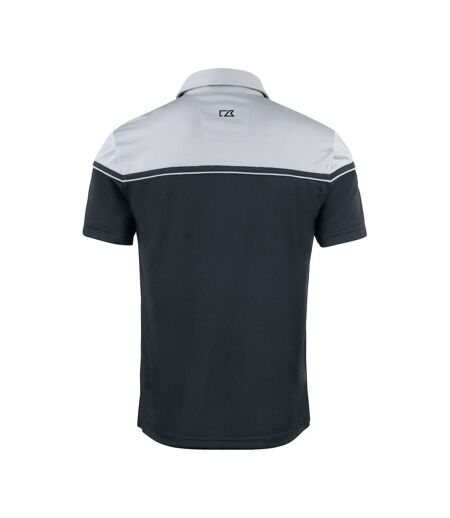 Mens Seaback Polo Shirt Black Light Grey Cutter & Buck