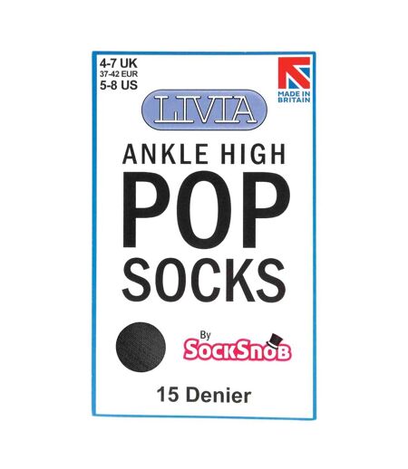 3 Pack Ladies Sheer 15 Denier Nylon Ankle High Pop Socks