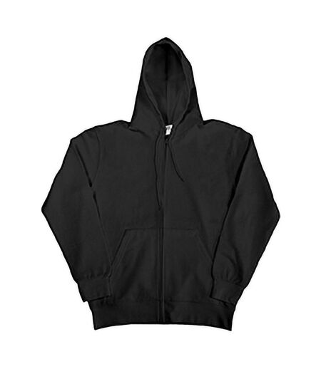 Sweatshirt Uni À Capuche Et Fermeture Zippée Homme Noir SG