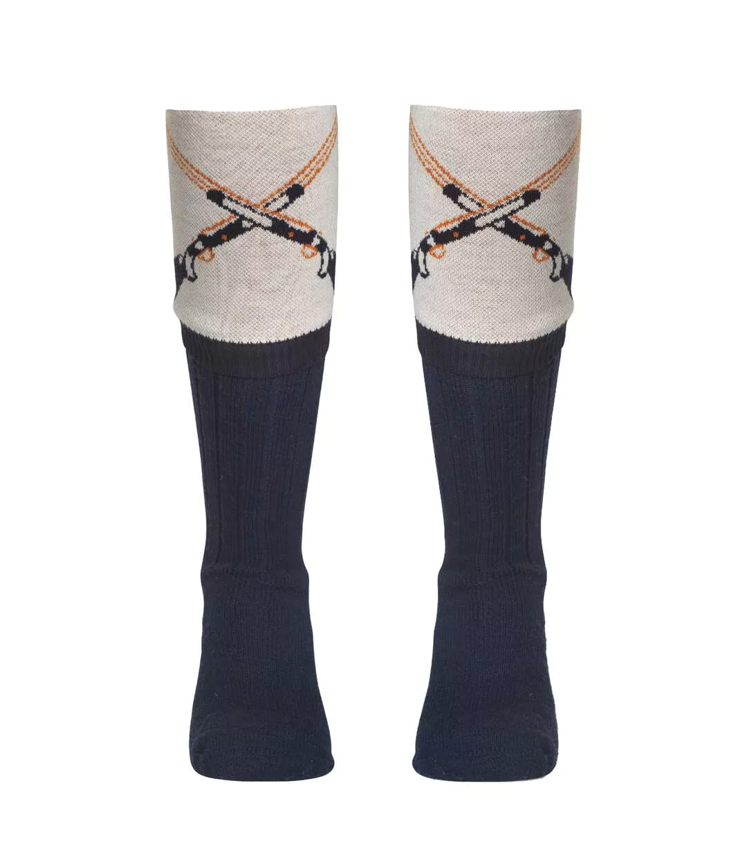 Chaussettes Pour Bottes Style Pistolet Adulte Bleu Marine Taupe Waring Brooke-1