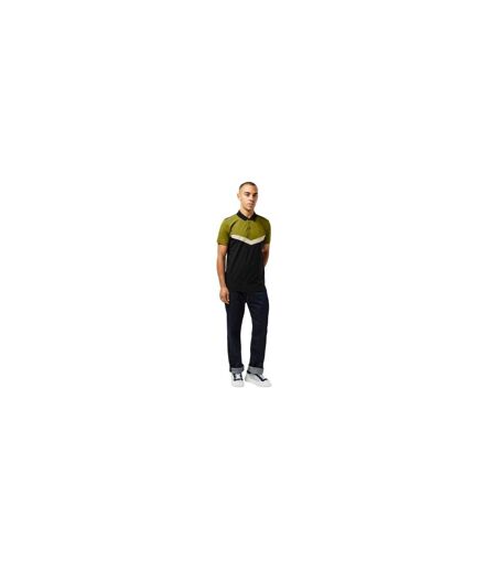 Mens Cala Mayor Chevron Polo Shirt Cardamom Seed Black Luke 1977