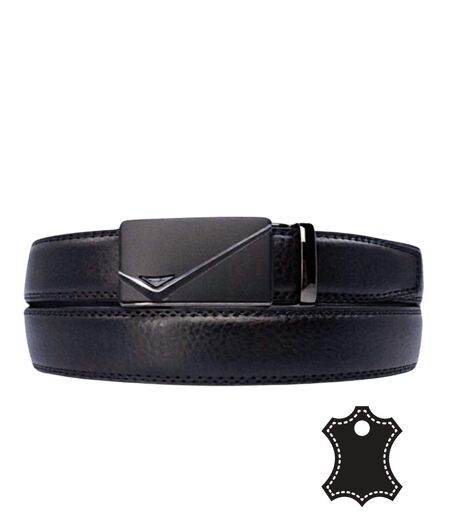 Ceinture en cuir noir pour hommes - Ajustable et élégante, idéale pour tous les styles