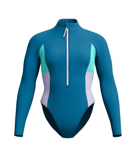 Maillot De Bain 1 Pièce Manches Longues Femme Vert Bleu Sarcelle Foncé Speedo