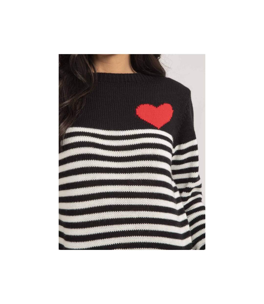 Pull col rond rayures KAROLE - Dona X Lisa