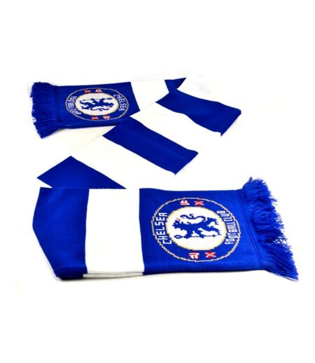 Chelsea FC Official Football Jacquard Bar Scarf (Blue/White) - UTBS429