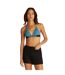 Womens/ladies Triangle Cups Bikini Top Storm Blue Calvin Klein-3