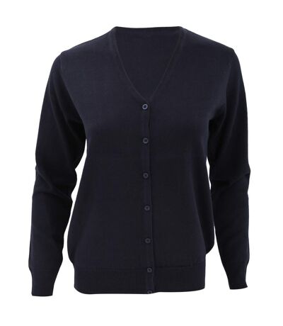 Kustom Kit Womens V-Neck Cardigan / Ladies Knitwear (Navy Blue)