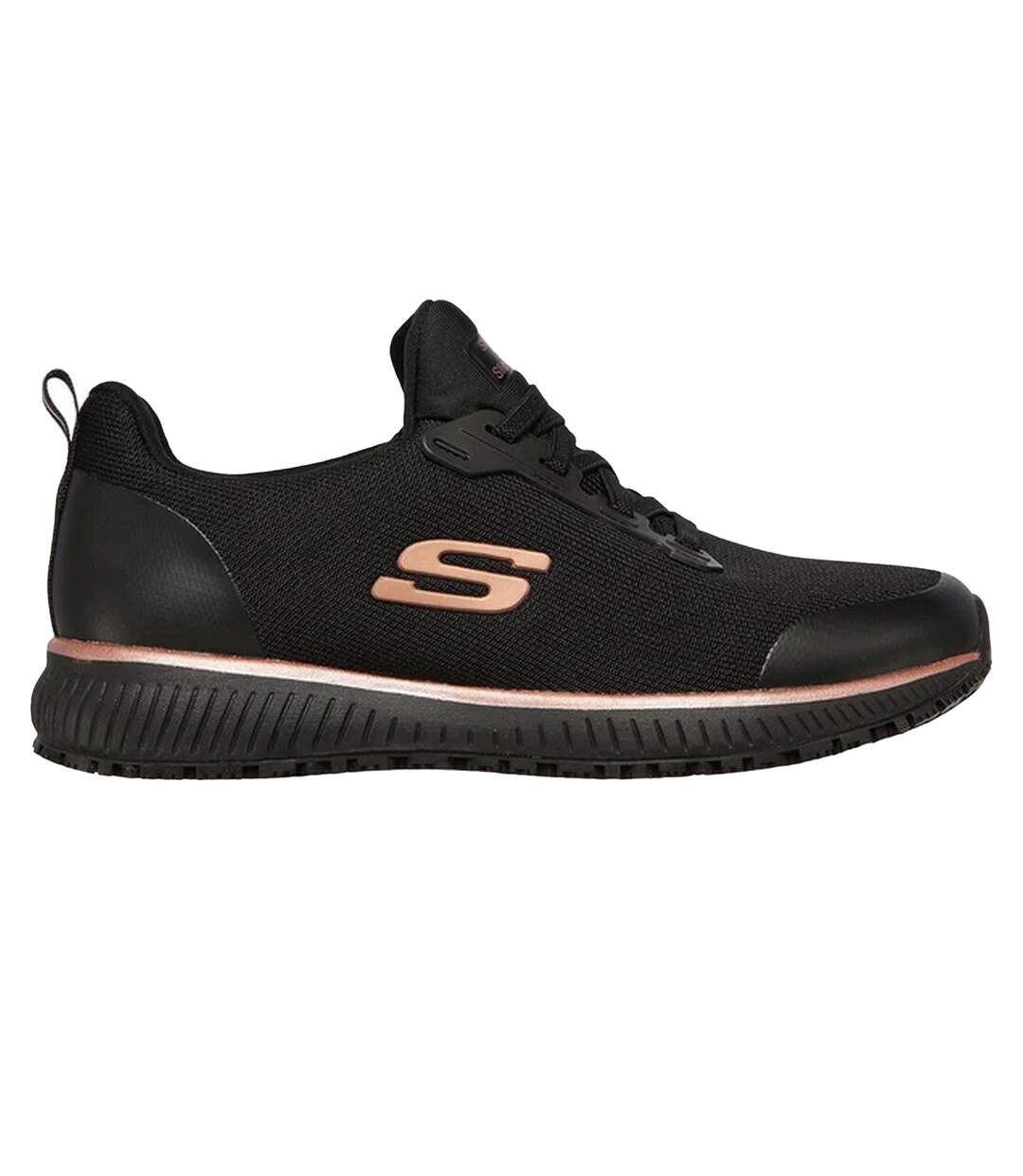 Womens/ladies squad sr safety shoes black/rose gold Skechers-3