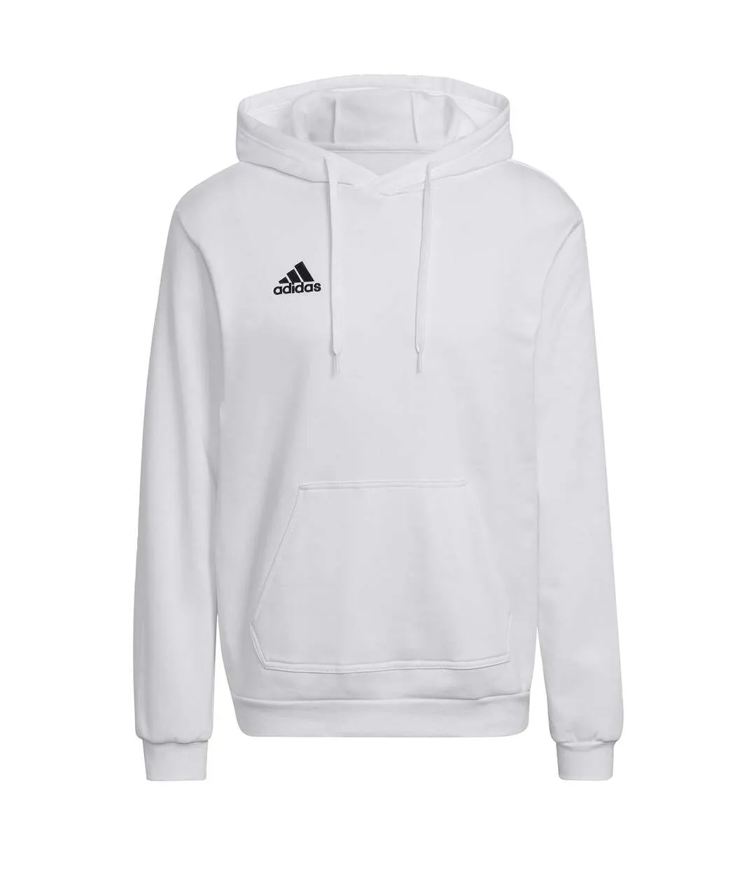 Mens Entrada 22 Cotton Blend Pullover Hoodie White Black Adidas-2
